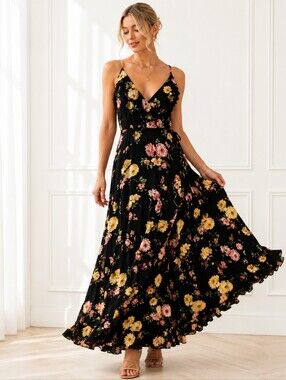 🌼 Love, Fire Floral Maxi Dress – Size XL